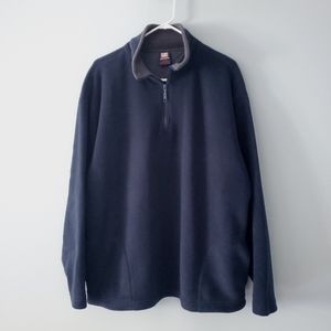Ferruche Navy Quarter Zip Fleece Pullover Size L